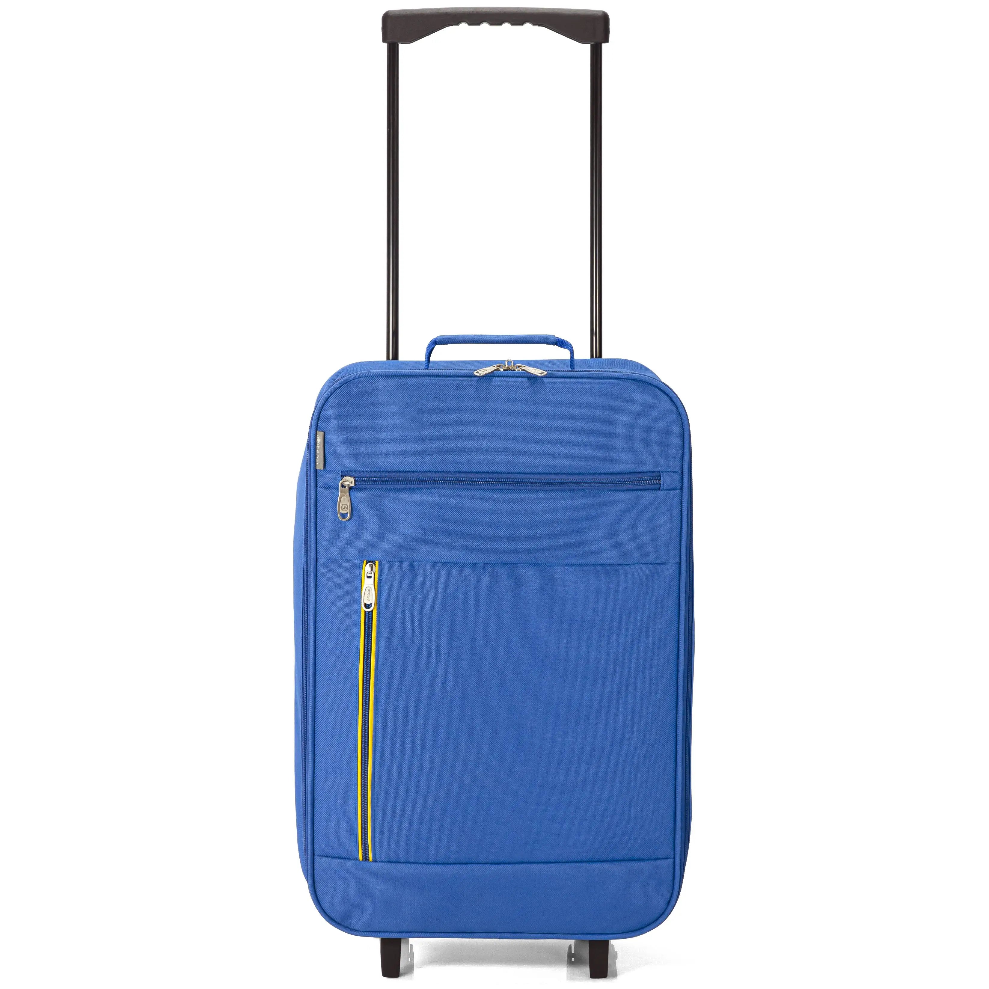 La maleta de cabina plegable Benzi con ruedas, fabricada en poliéster resistente, mide 34 x 55 x 19 cm y cuenta con asa telescópica, ruedas reforzadas, cierre de cremallera y múltiples bolsillos para mayor comodidad durante los viajes.