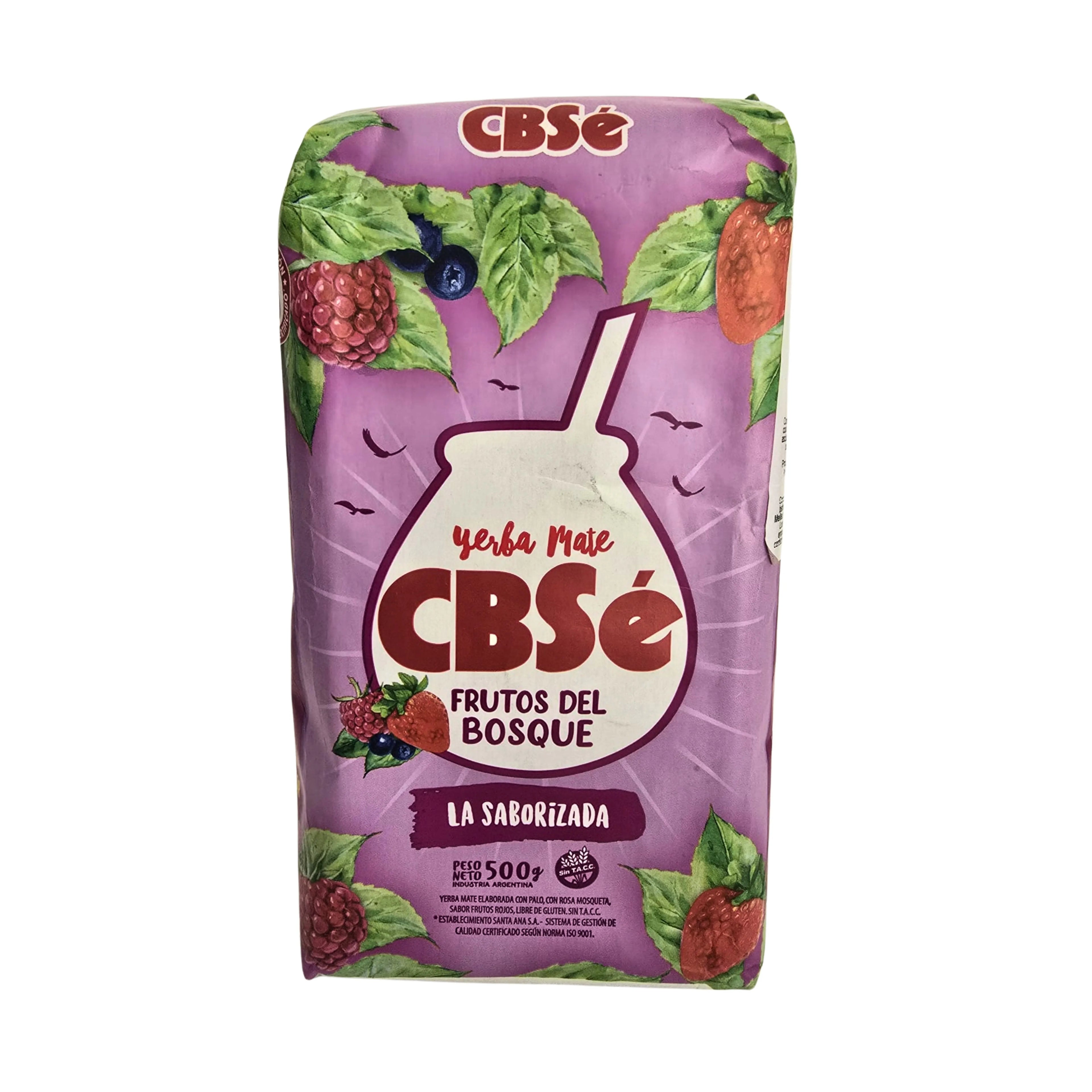 4 paquetes de 500 g de yerba mate cbse pomelo ruene lo bueno y frutos del bosque, natural de Argentina, ideal para bebidas energizantes y antioxidantes.
