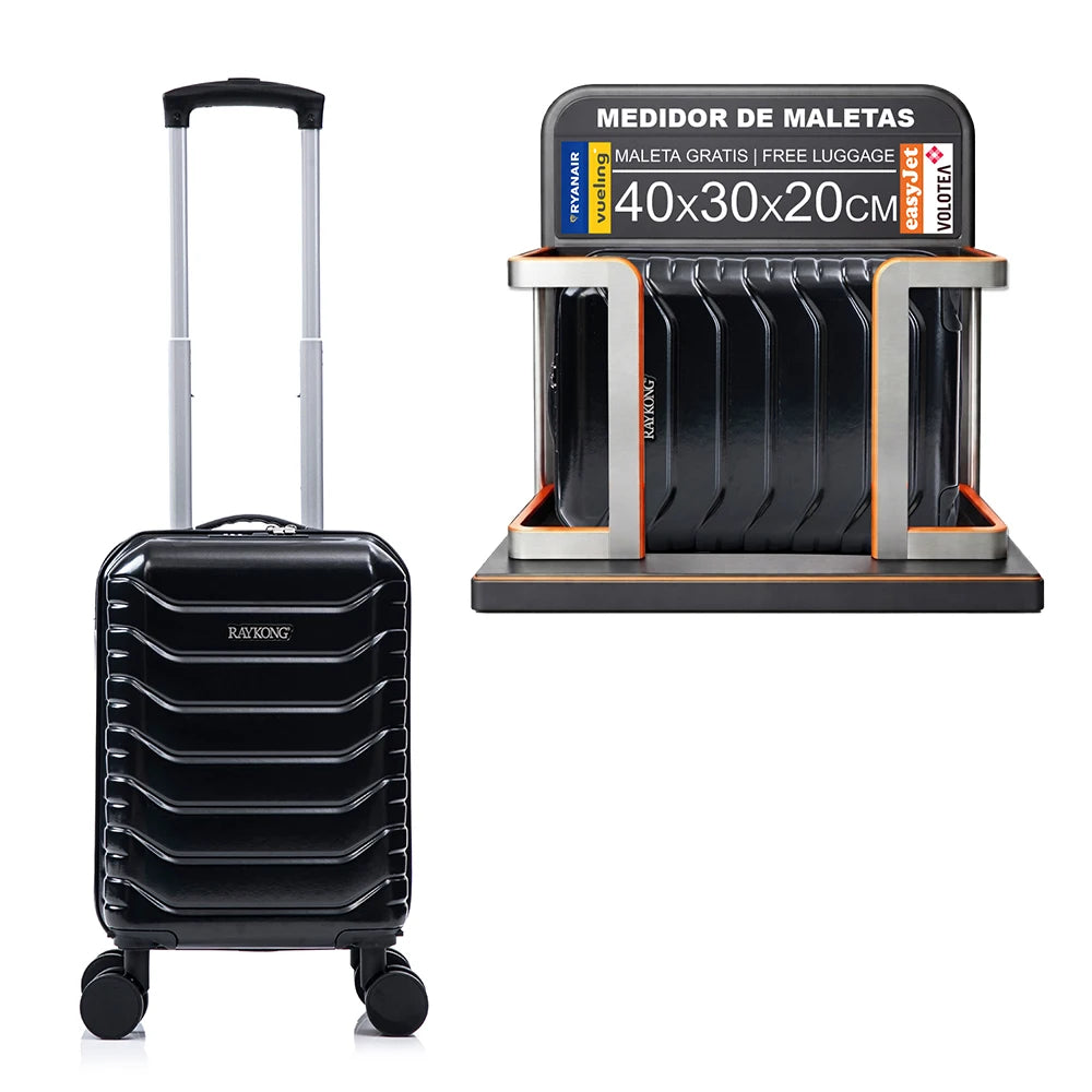Maleta de cabina ABS 40x30x20 (24 l) | Equipaje de mano con ruedas desmontables para Ryanair | Vueling | EasyJet | Wizz Air | Volotea - negro/azul marino/oro rosa/morado/menta/amarillo/verde/rosa