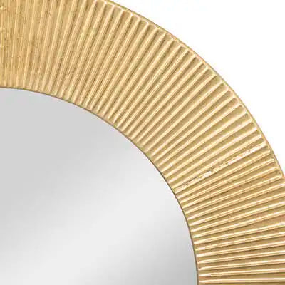 Espejo de pared redondo de metal dorado Factory Cuadros de 90 cm: acabado lacado decorativo para la decoración de paredes, ideal para baños y tocadores, que realza tu espacio con un encanto elegante.