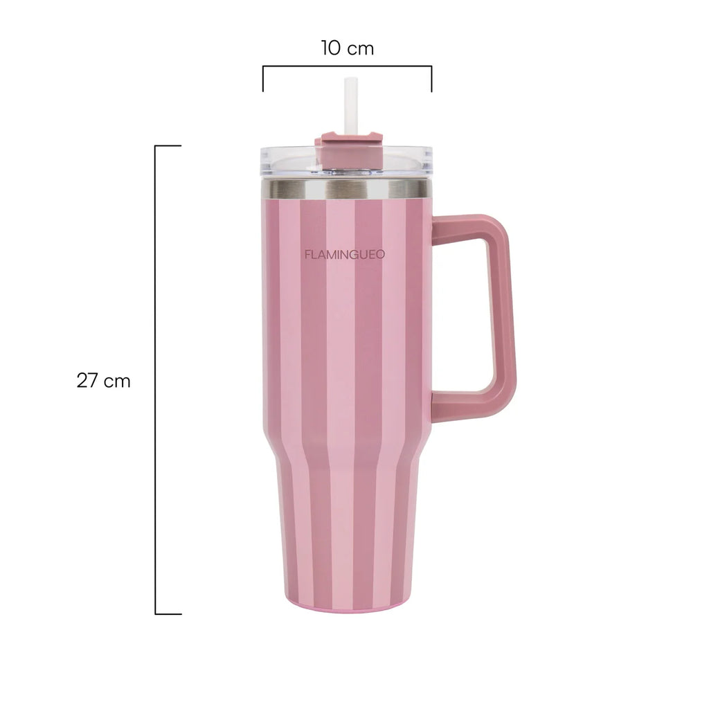 Vaso térmico Flamingueo - vaso térmico de acero inoxidable para café, para llevar bebidas calientes y frías durante 24 horas y bebidas frías durante 10 horas, botella térmica de 1,18 litros.