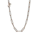 Collar Pandora Rose Link 388349-45, de 45 cm de largo, elaborado con una aleación única de plata y cobre con un baño de oro de segunda ley, perfecto como joya de lujo para mujer.