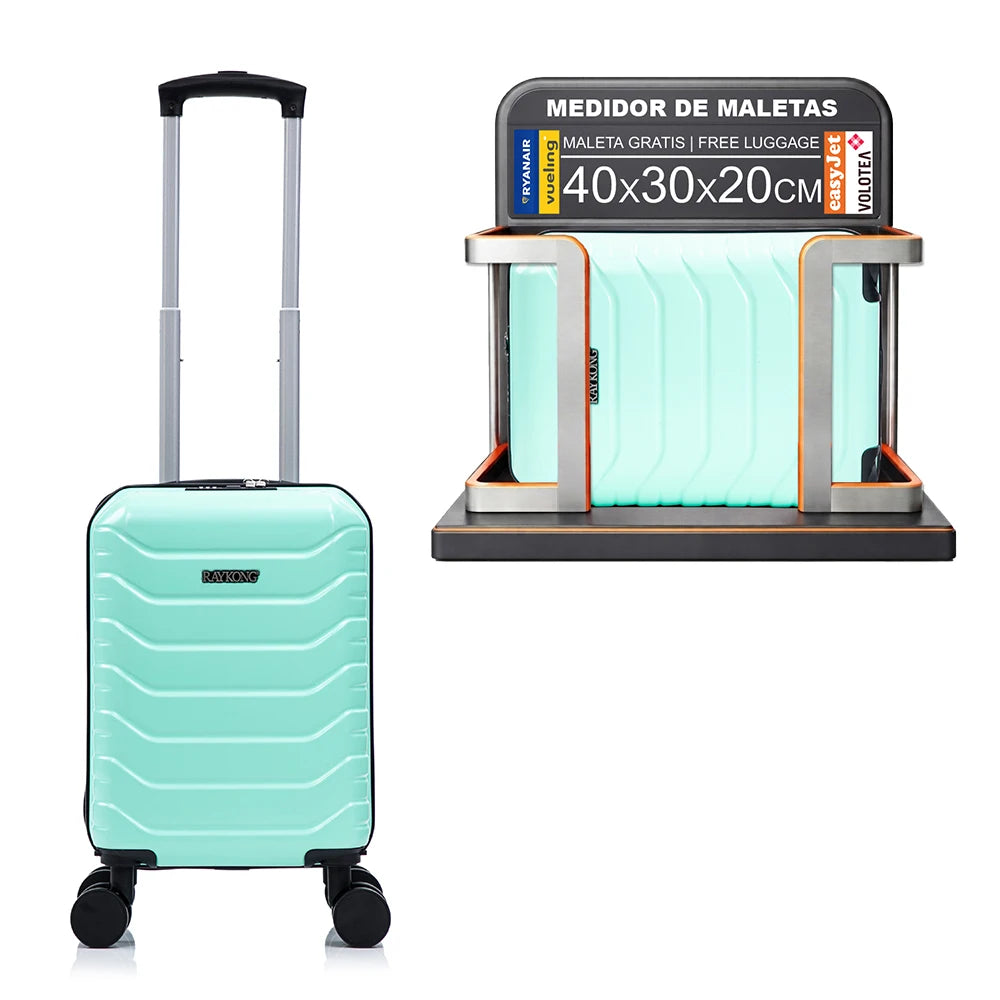 Maleta de cabina ABS 40x30x20 (24 l) | Equipaje de mano con ruedas desmontables para Ryanair | Vueling | EasyJet | Wizz Air | Volotea - negro/azul marino/oro rosa/morado/menta/amarillo/verde/rosa