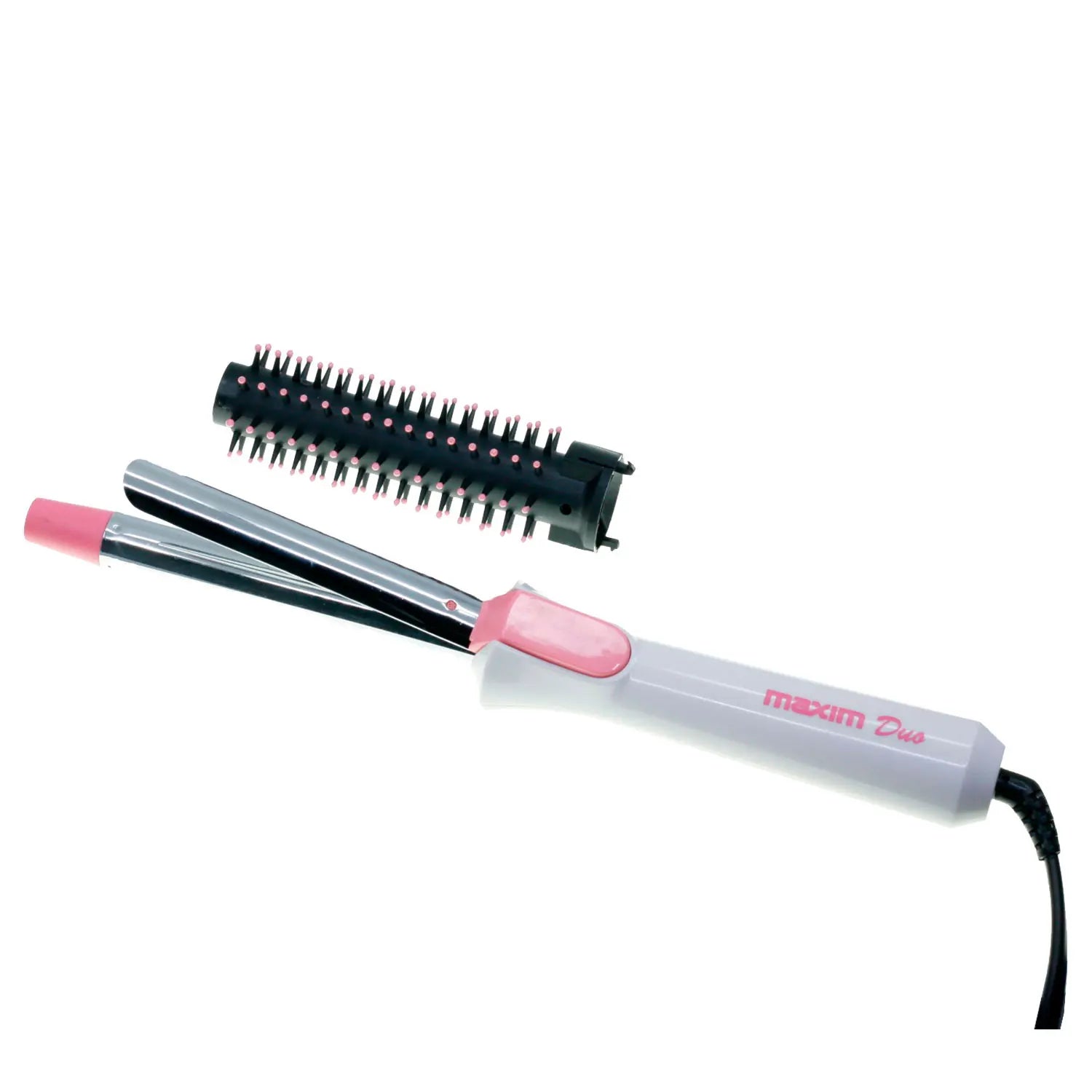 Tenacillas y cepillo BVC Maxim MX-2907-E 2 en 1, nuevo dúo: rizador profesional con pinza de 10 cm.