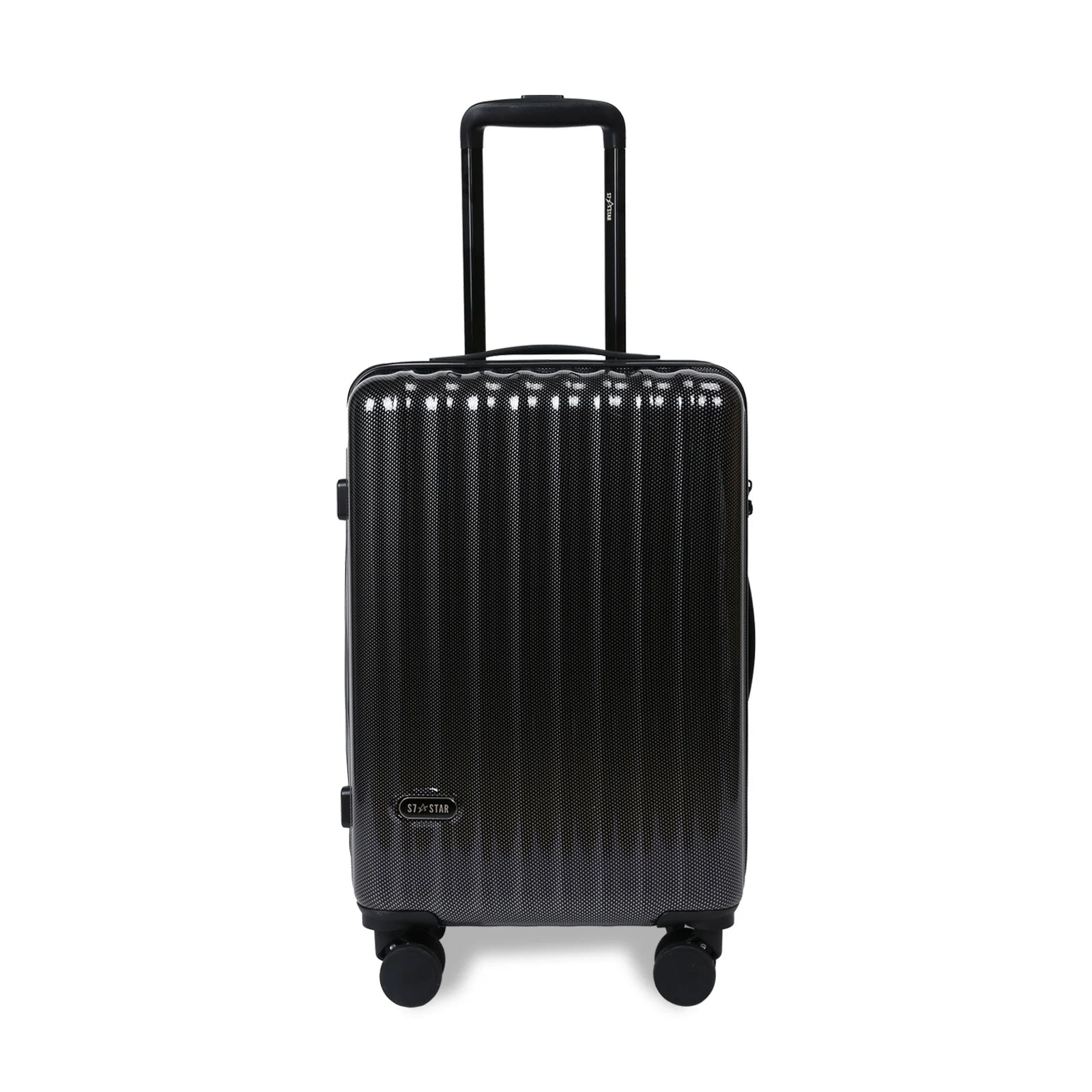 Juego de maletas S7 STAR de 3 piezas, maletas rígidas de policarbonato duraderas con 4 ruedas giratorias silenciosas, tamaño cabina 20in + 24in + 28in, diseño moderno para viajes, certificado CE.