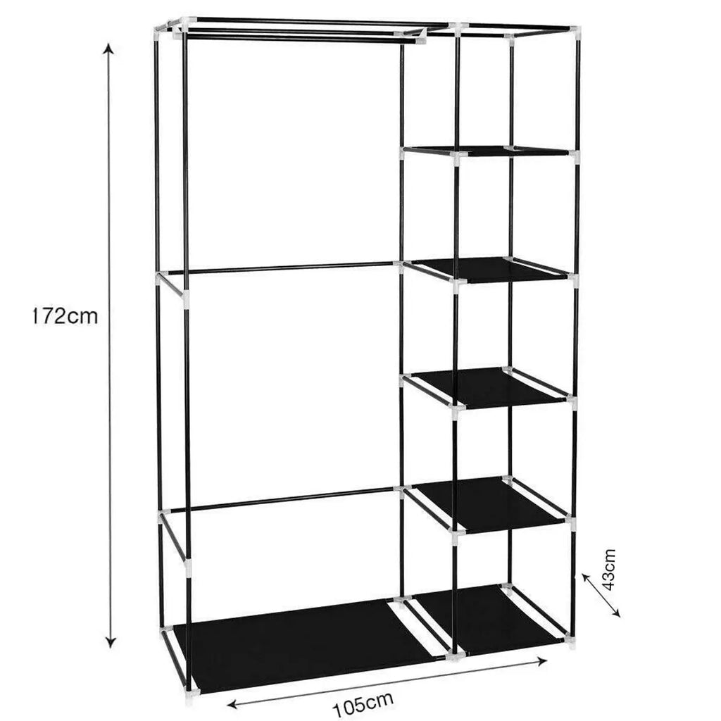 Armario de tela Nyana Home, 170x110x45cm, 2 puertas, 5 agujeros, 1 armario