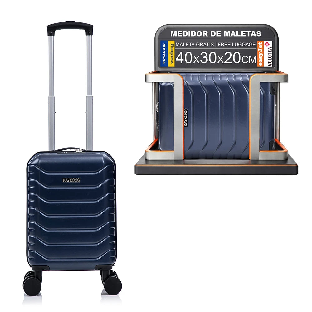 Maleta de cabina ABS 40x30x20 (24 l) | Equipaje de mano con ruedas desmontables para Ryanair | Vueling | EasyJet | Wizz Air | Volotea - negro/azul marino/oro rosa/morado/menta/amarillo/verde/rosa