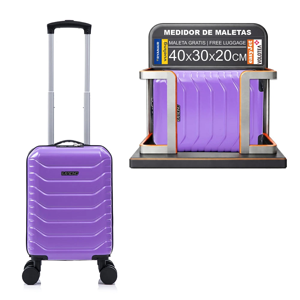 Maleta de cabina ABS 40x30x20 (24 l) | Equipaje de mano con ruedas desmontables para Ryanair | Vueling | EasyJet | Wizz Air | Volotea - negro/azul marino/oro rosa/morado/menta/amarillo/verde/rosa