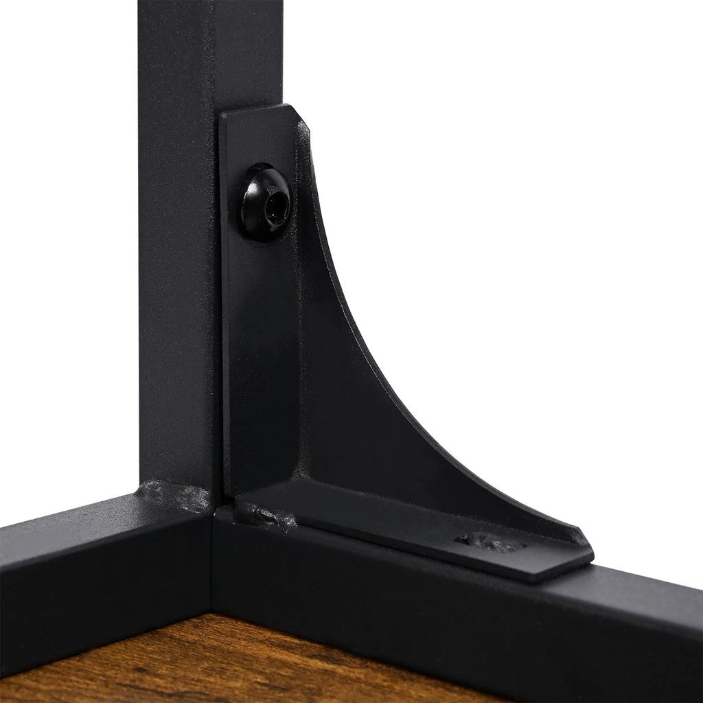 T-LoVendo Narrow Computer Desk, Industrial Design 120 x 60 cm, sturdy wood and metal construction, perfect for home office or study, with adjustable feet for stability on uneven floors. Ideal spacious desktop for productivity