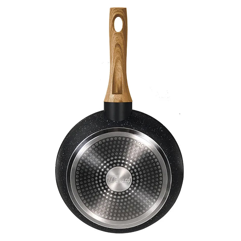 Juego de sartenes de piedra Thulos de 3 piezas, de Ø20-Ø24-Ø28 cm con revestimiento antiadherente para todo tipo de cocinas, con un diseño moderno y una superficie fácil de limpiar para una experiencia culinaria más saludable.