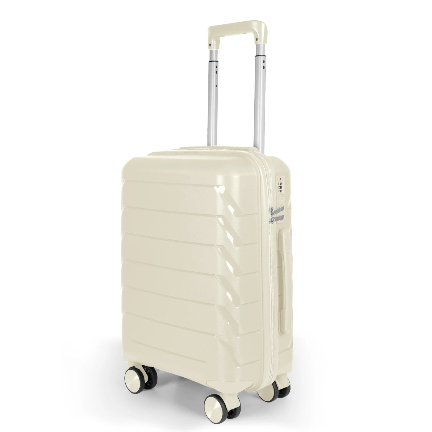 Maleta de cabina de 54x36x20 cm, de polipropileno, con ruedas giratorias de 360°, resistente y ligera. Ideal para viajar.