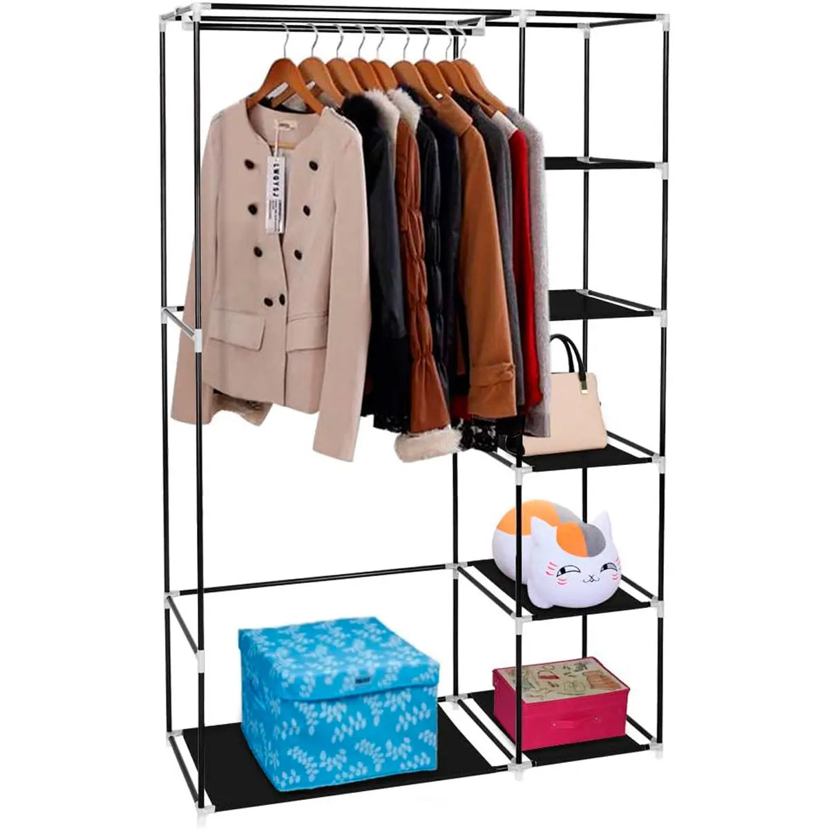 Armario de tela Nyana Home, 170x110x45cm, 2 puertas, 5 agujeros, 1 armario