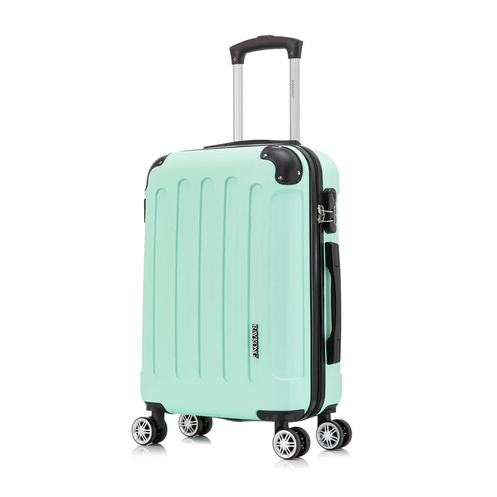Maleta mediana de ABS de 24 pulgadas con cerradura de combinación, 66x43x25 cm, 71 L, peso ligero de 3,50 kg, con 4 ruedas dobles de 360°, perchas adicionales y esquinas protectoras para mayor comodidad durante el viaje.