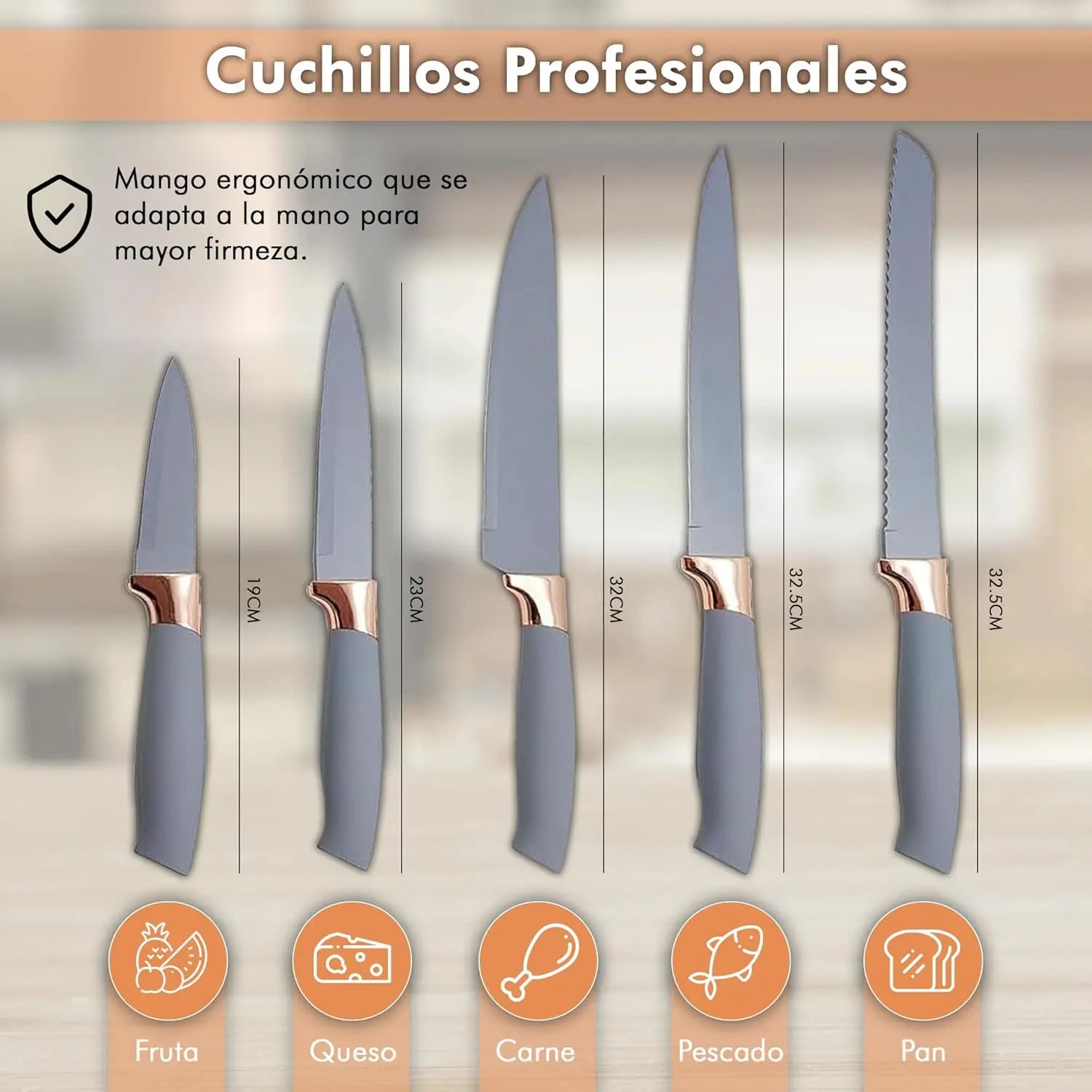 Juego de utensilios de cocina de silicona Onfeng of2328 - 19 piezas, incluye 5 cuchillos versátiles, tijeras, pinzas, tabla de cortar y 10 accesorios antiadherentes (verde claro). Regalo para el Día de la Madre.