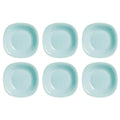 Platos Carine Luminarc – Juego de 6 platos cuadrados de vidrio opalino en blanco, negro, gris, turquesa y azul paraíso, aptos para microondas y lavavajillas para una vajilla completa.
