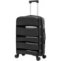 Maleta de cabina Artree: fabricada en polipropileno resistente con diseño impermeable, disponible en varios tamaños (L 75x50x32 cm, XS 48x35x20 cm) y equipada con 4 ruedas giratorias de 360°, ideal para viajes organizados.