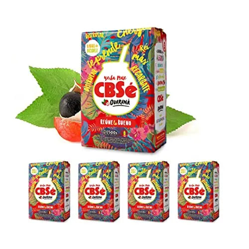 Paquete de 4 unidades de yerba mate cbse con guaraná 2 kilos - mezcla revitalizante energética