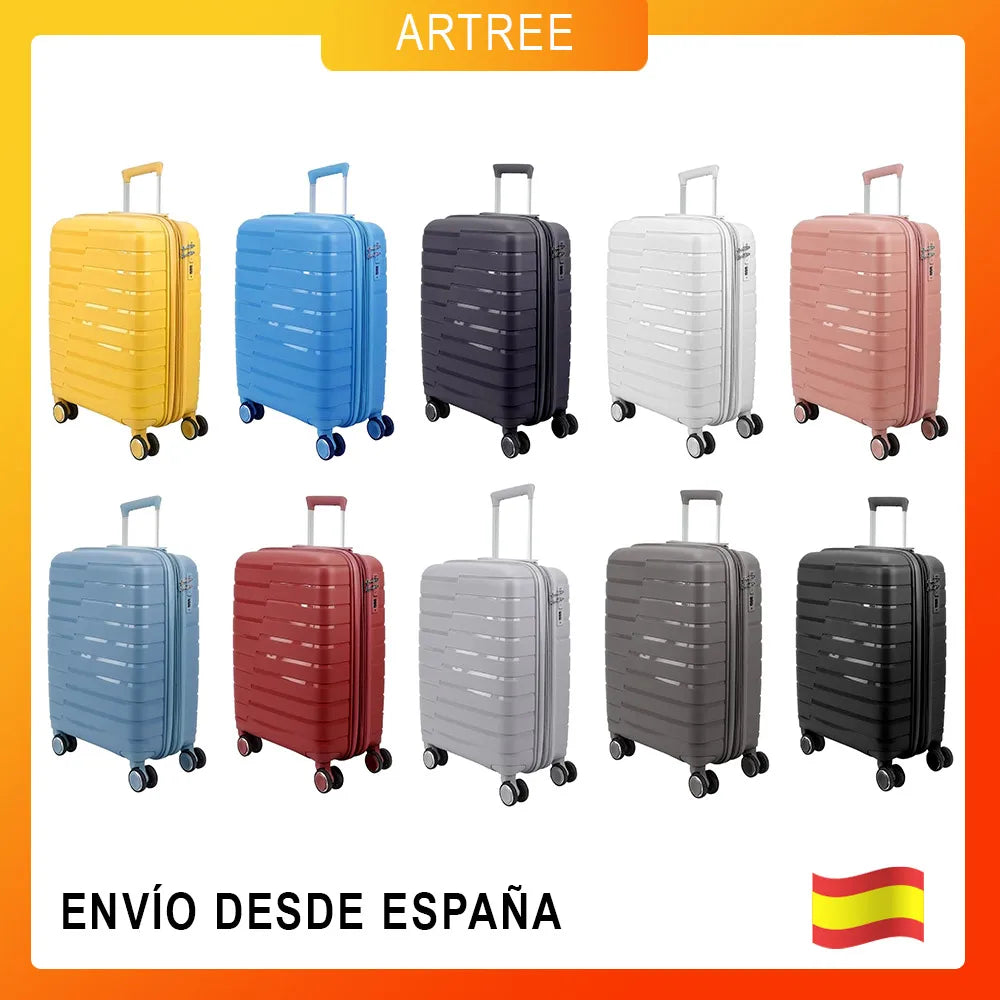 Maletas de viaje rígidas con ruedas, equipaje de mano, maleta de cabina rígida de polipropileno con 4 ruedas dobles de 360° y cierre combinado, maletas de viaje pequeñas y grandes.