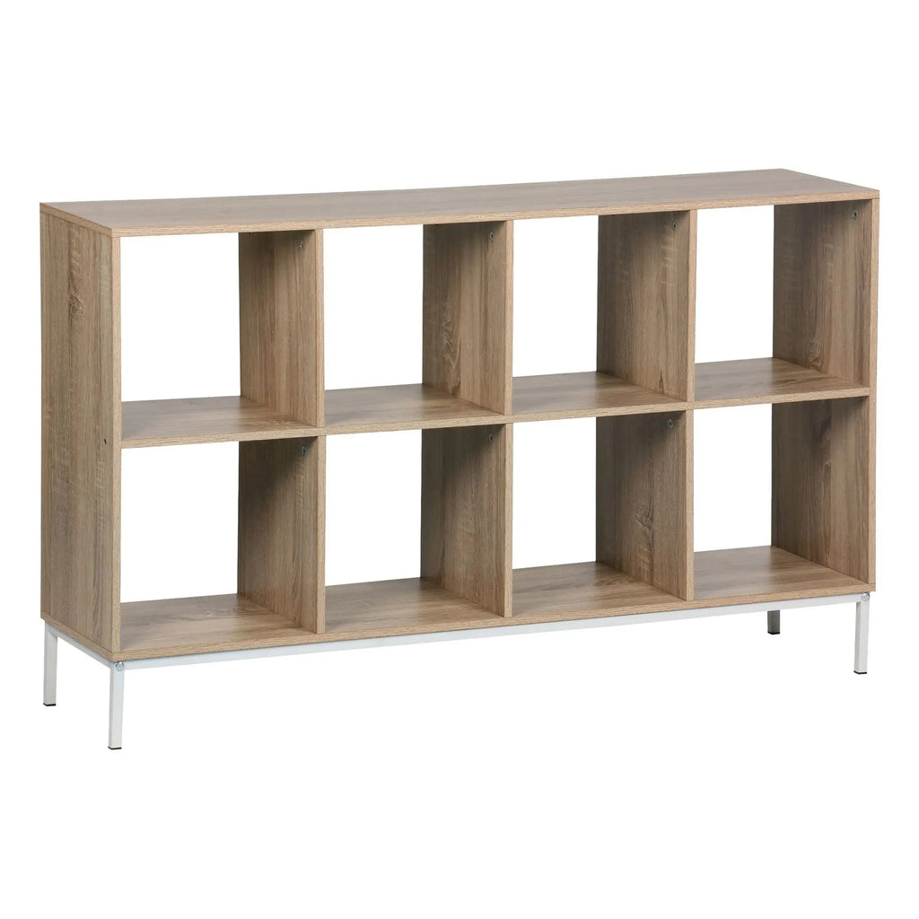 MOBLEKIT Estanterías de madera y metal con compartimentos abiertos, librerías modulares disponibles en 2, 4 u 8 cubos y estantería multiusos de 5 niveles, solución de almacenamiento ideal para salón, dormitorio, oficina o cocina.