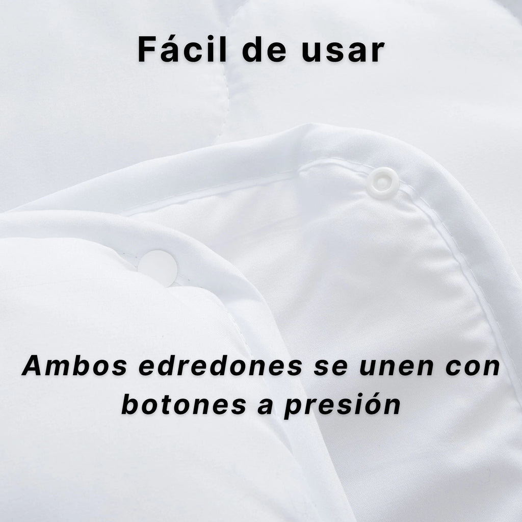 Edredón Novotextil 4 Estaciones 2 en 1 (150 g/m² + 350 g/m²) – Relleno nórdico, 100 % microfibra, suave, transpirable, hipoalergénico, con costuras geométricas, ideal para el confort durante todo el año, disponible para camas de 90 a 200 cm.