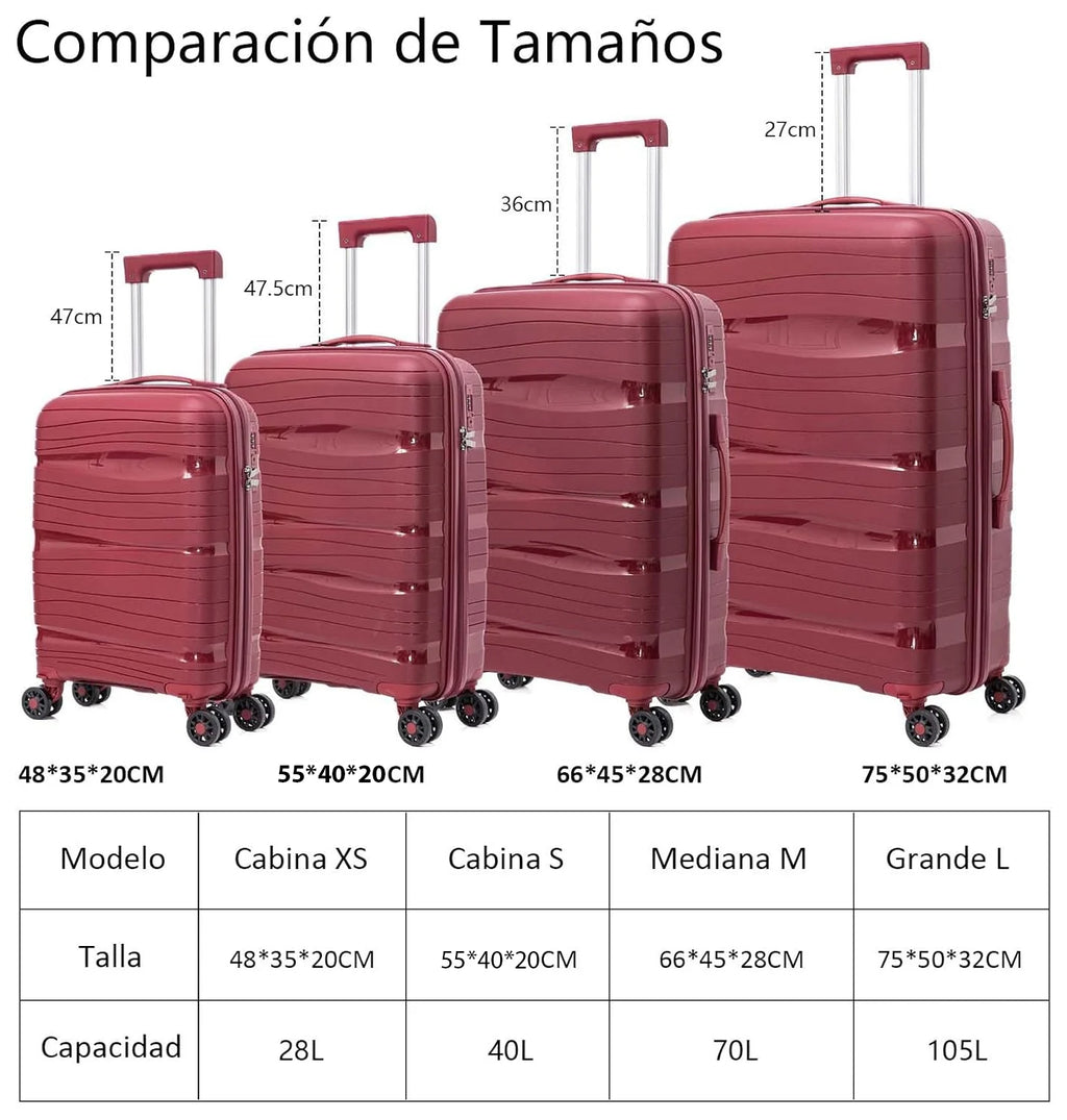 Artree | Maletas de viaje Garnet, equipaje de mano, maletas de cabina para avión, ligeras y rígidas, varios tamaños.