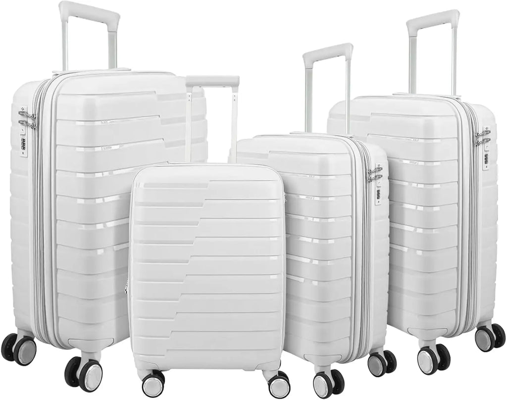 Maletas de viaje rígidas con ruedas, equipaje de mano, maleta de cabina rígida de polipropileno con 4 ruedas dobles de 360° y cierre combinado, maletas de viaje pequeñas y grandes.