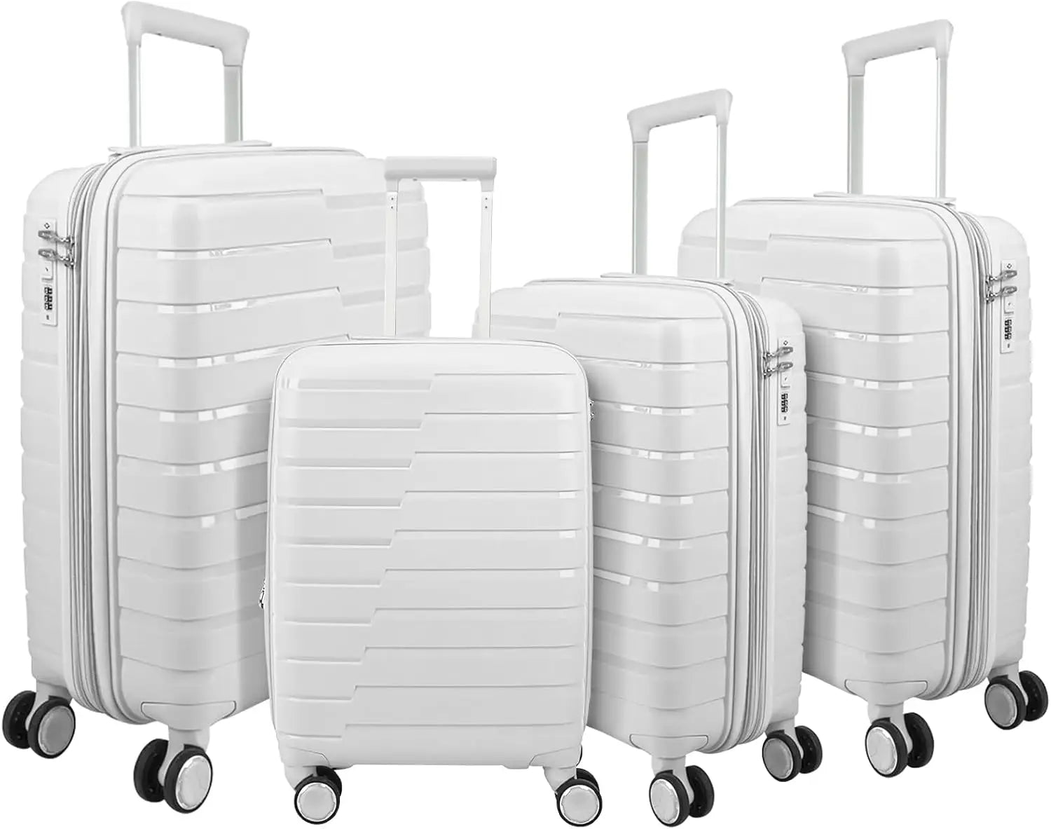 Maletas de viaje rígidas con ruedas, equipaje de mano, maleta de cabina rígida de polipropileno con 4 ruedas dobles de 360° y cierre combinado, maletas de viaje pequeñas y grandes.