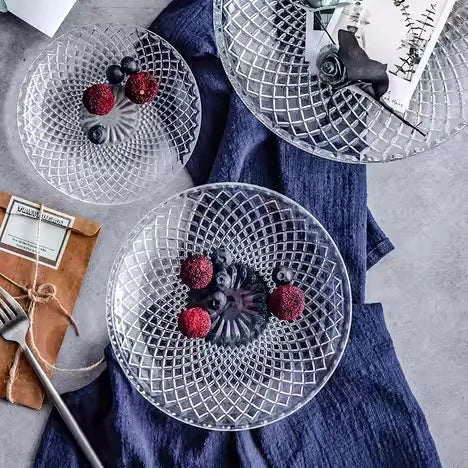 Juego de vajilla Diamond de 18 piezas de La Mediterránea, de cristal, incluye 6 platos hondos, 6 platos llanos y 6 platos de postre, ideal para una mesa elegante y de fácil mantenimiento, perfecto para el hogar o reuniones.
