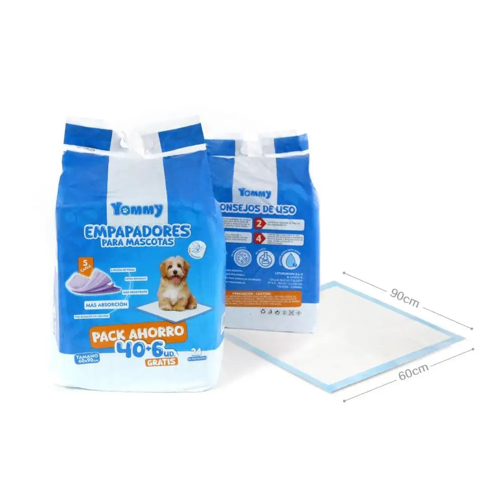 Almohadillas absorbentes desechables ultra absorbentes para perros y mascotas, con una construcción de 5 capas, material no tóxico de secado rápido y base a prueba de fugas, ideales para el entrenamiento en interiores. Tamaños disponibles: 46/70/92/105/14