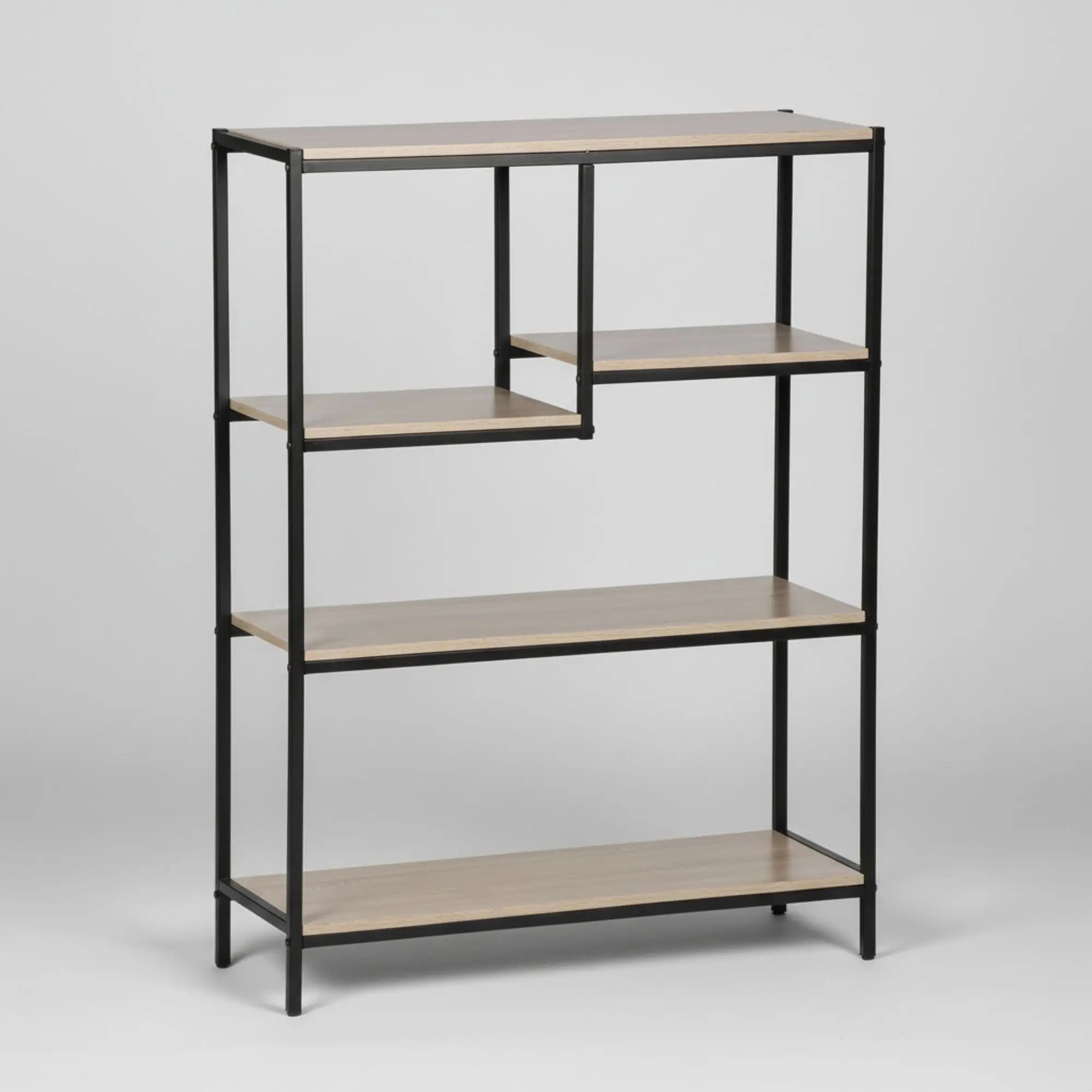 MOBLEKIT Estanterías de madera y metal con compartimentos abiertos, librerías modulares disponibles en 2, 4 u 8 cubos y estantería multiusos de 5 niveles, solución de almacenamiento ideal para salón, dormitorio, oficina o cocina.
