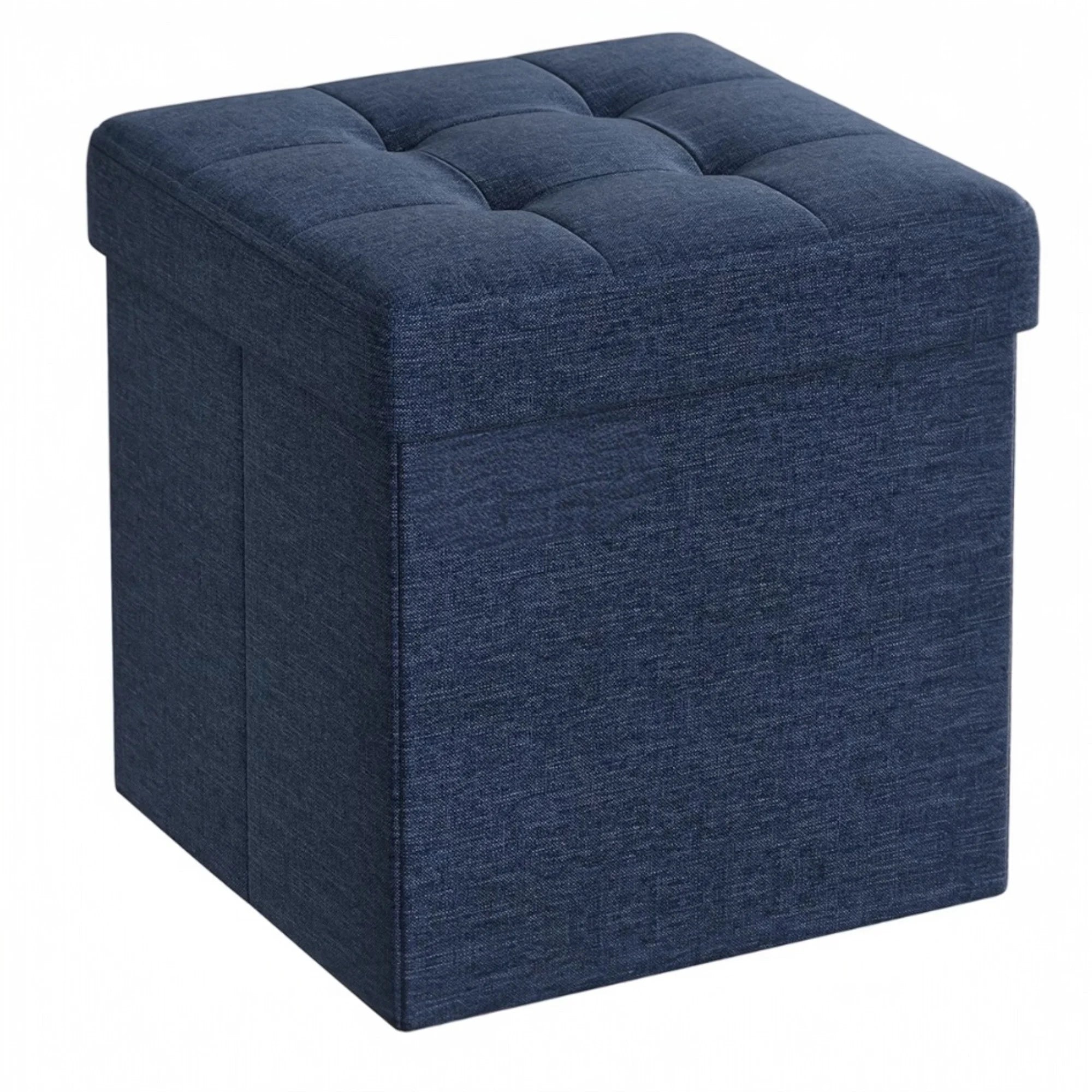 Elegante puf de lino con espacio de almacenamiento