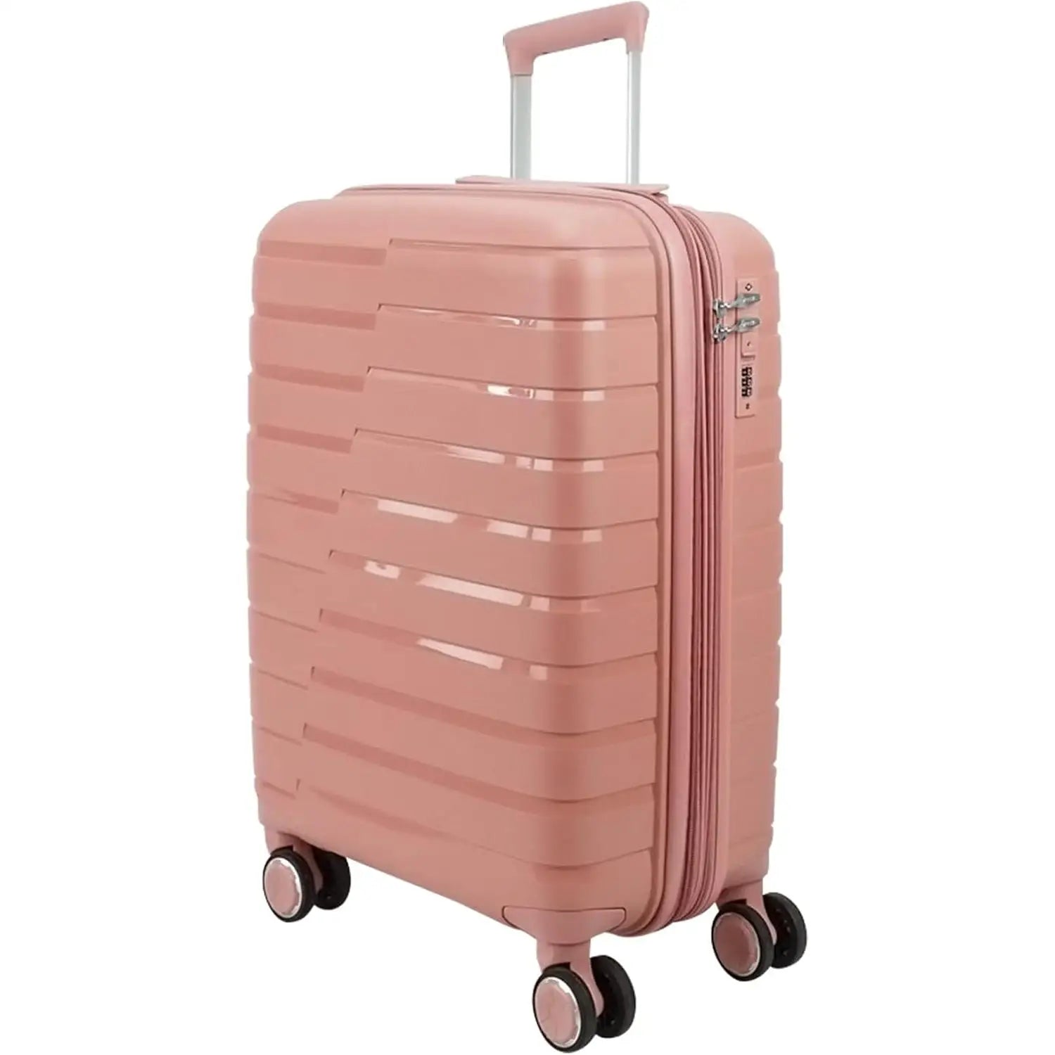 Maletas de viaje rígidas con ruedas, equipaje de mano, maleta de cabina rígida de polipropileno con 4 ruedas dobles de 360° y cierre combinado, maletas de viaje pequeñas y grandes.