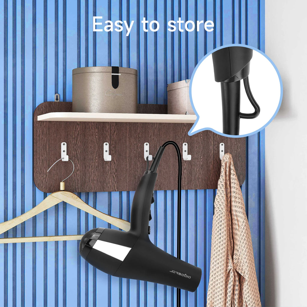 Secador de pelo iónico profesional AIGOSTAR, 2400 W con 2 velocidades y 3 ajustes de temperatura, incluye difusor y boquilla concentradora, protección contra sobrecalentamiento para un secado rápido y un potente flujo de aire de hasta 56,88 km/h.