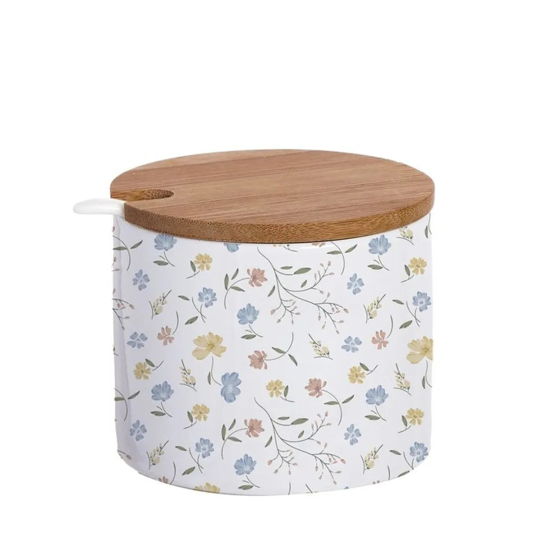 Azucarero de cerámica minimalista blanco para cocina