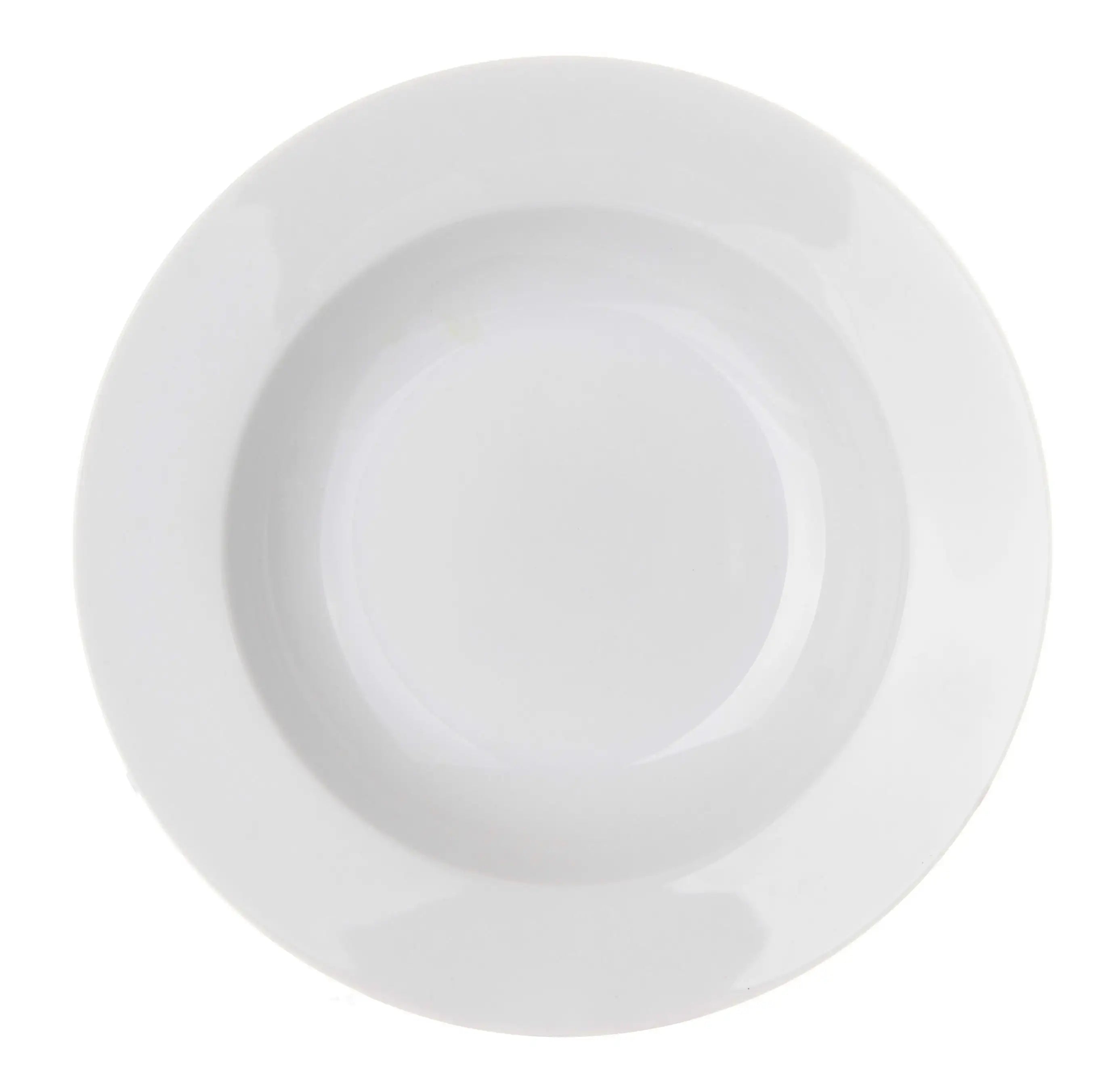 Juego de 12 platos hondos de porcelana blanca de Lola Home, de Ø 21 cm, ideales para servir sopa y ensalada, aptos para lavavajillas y microondas, vajilla perfecta para experiencias gastronómicas elegantes.