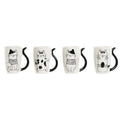 Juego de tazas de porcelana con diseño de gato, 380 ml, tamaño 11 x 8,2 x 12 cm, ideal para café o té, material de alta calidad, diseño único, perfecto para amantes de los gatos, una excelente idea para regalar.