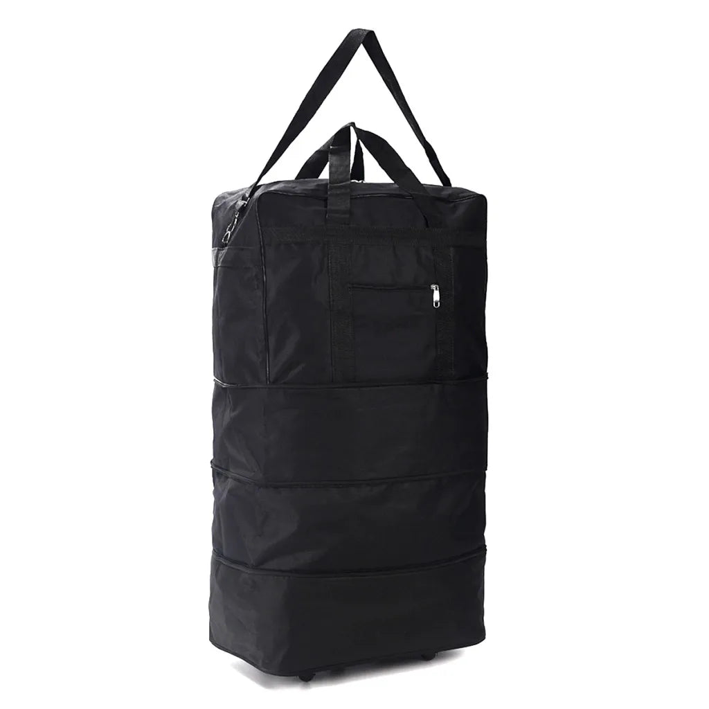 Bolsa de viaje expandible MISIUSS con ruedas, de 45 cm de altura que se extiende hasta 90 cm, fabricada en nailon y con capacidad para hasta 50 kg, ideal para aventuras al aire libre y actividades deportivas.