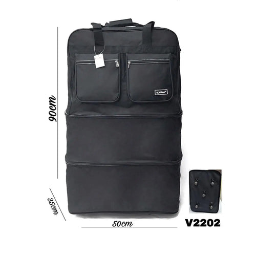 Bolsa de viaje expandible MISIUSS con ruedas, de 45 cm de altura que se extiende hasta 90 cm, fabricada en nailon y con capacidad para hasta 50 kg, ideal para aventuras al aire libre y actividades deportivas.