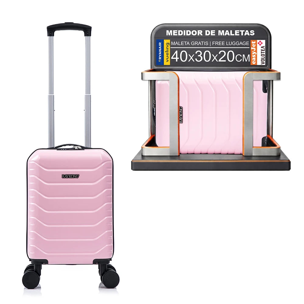 Maleta de cabina ABS 40x30x20 (24 l) | Equipaje de mano con ruedas desmontables para Ryanair | Vueling | EasyJet | Wizz Air | Volotea - negro/azul marino/oro rosa/morado/menta/amarillo/verde/rosa