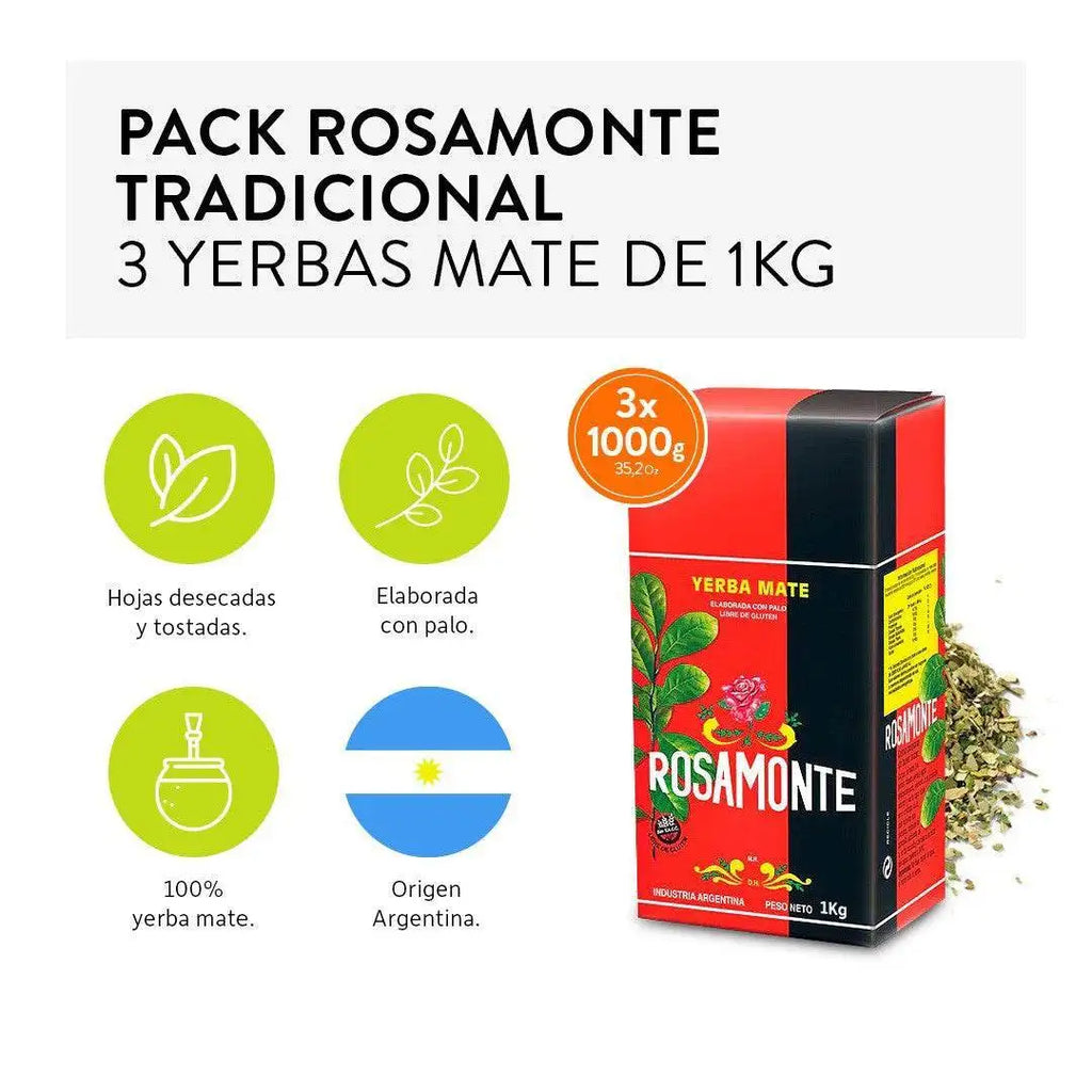 Yerba mate rosamonte tradicional 500 gr - robust flavor and palo santo aroma, ideal for intense mate - qumir