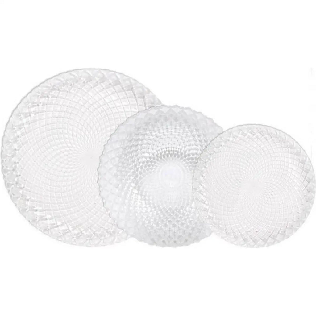 Juego de vajilla Diamond de 18 piezas de La Mediterránea, de cristal, incluye 6 platos hondos, 6 platos llanos y 6 platos de postre, ideal para una mesa elegante y de fácil mantenimiento, perfecto para el hogar o reuniones.