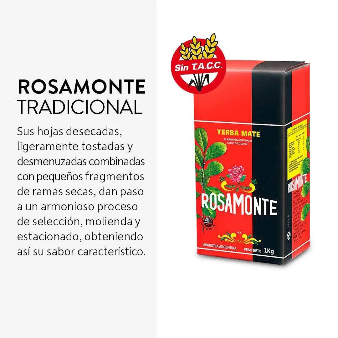Yerba mate rosamonte tradicional 500 gr - robust flavor and palo santo aroma, ideal for intense mate - qumir