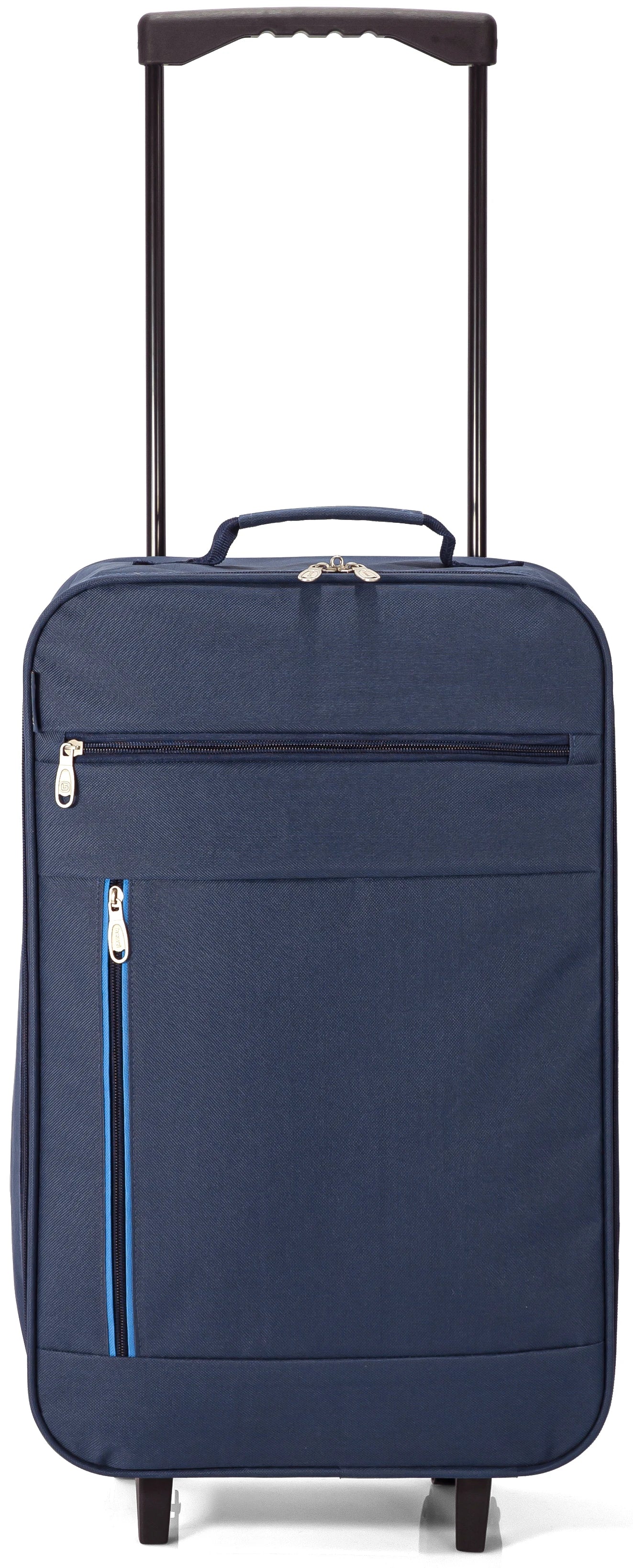 La maleta de cabina plegable Benzi con ruedas, fabricada en poliéster resistente, mide 34 x 55 x 19 cm y cuenta con asa telescópica, ruedas reforzadas, cierre de cremallera y múltiples bolsillos para mayor comodidad durante los viajes.