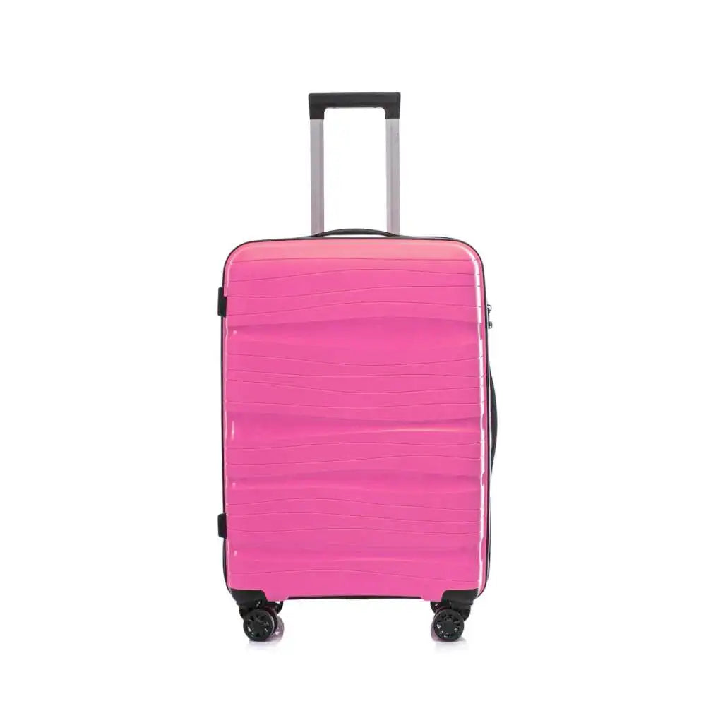 Maleta mediana OM Home 062, equipaje duradero de polipropileno (66*45*25 cm) con ruedas silenciosas de 360º, cerradura antirrobo y asa ajustable, ideal para viajar y para mayor comodidad al empacar.