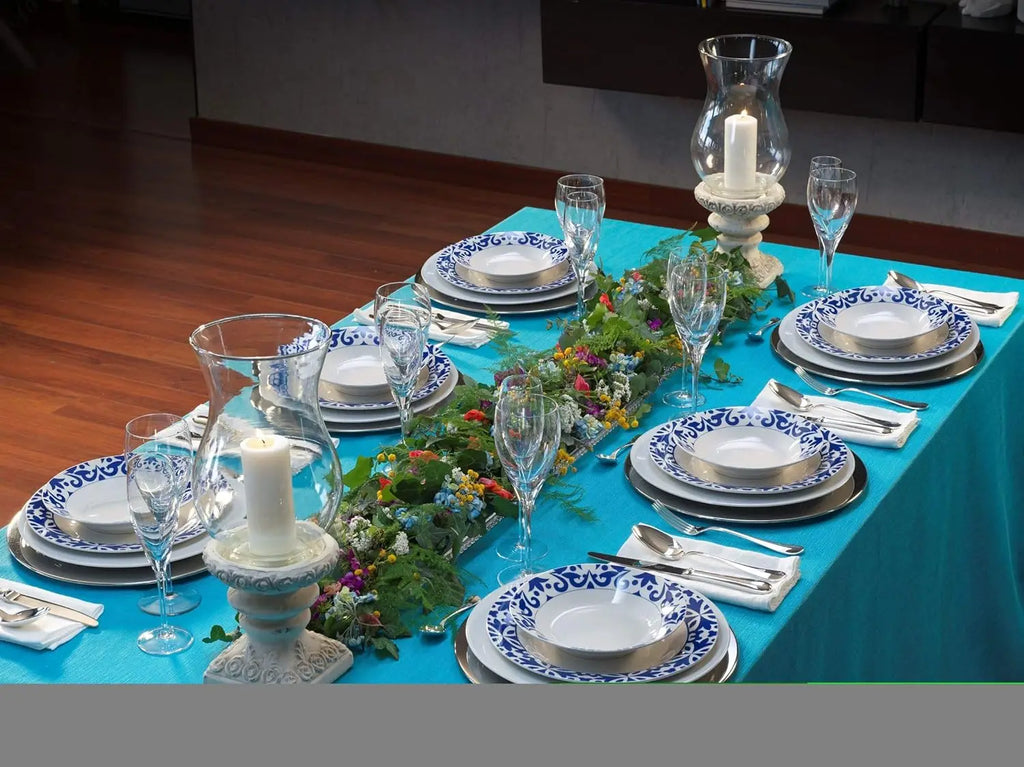 Elegante juego de vajilla de porcelana Nyana para 6 personas - 30 piezas, apto para lavavajillas y microondas, incluye 6 platos llanos, 6 platos hondos, 6 platos de postre y 6 tazas de café, perfecto para el uso diario o para ocasiones especiales.