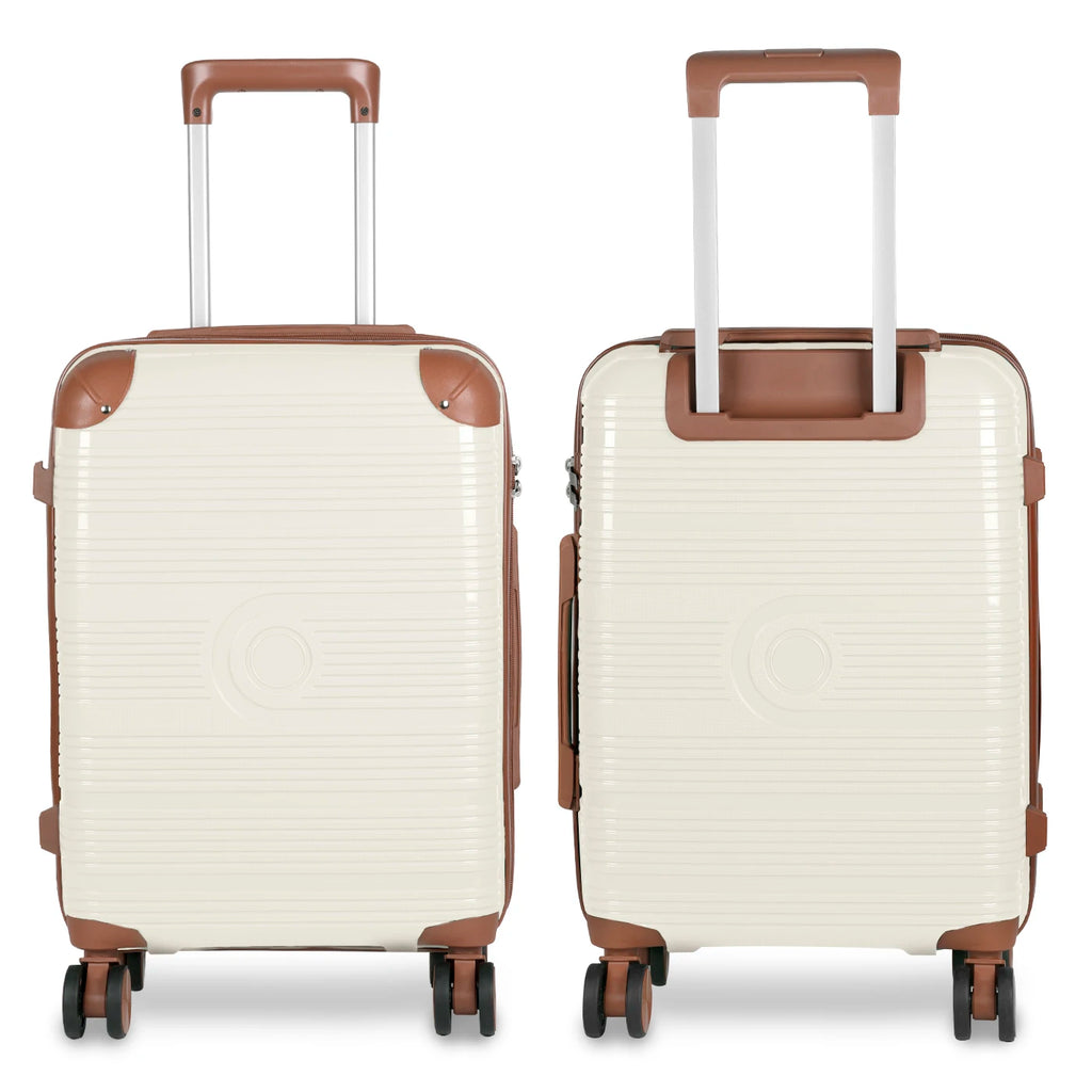 Maleta de cabina de 54x36x20 cm, de polipropileno, con ruedas giratorias de 360°, resistente y ligera. Ideal para viajar.