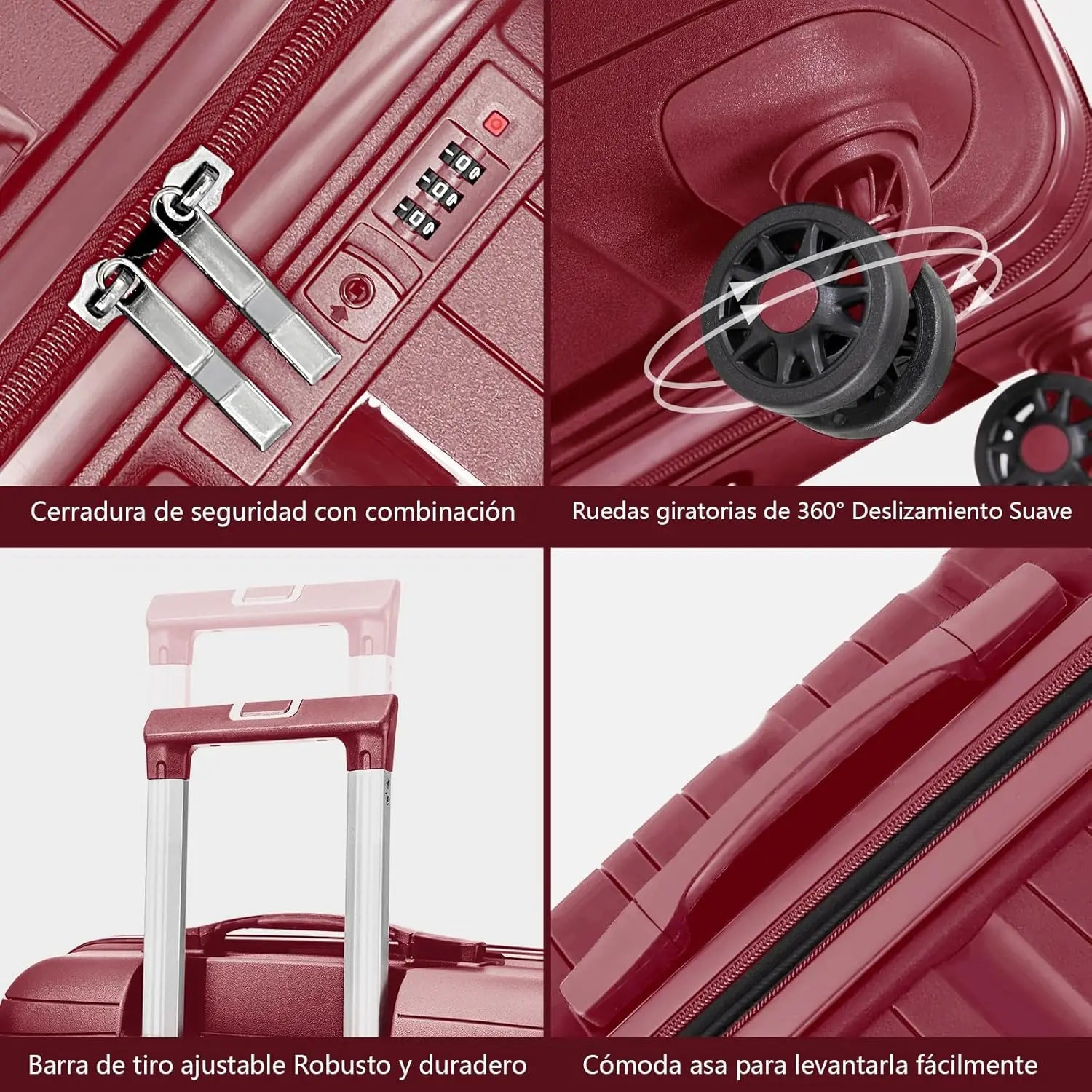Artree | Maletas de viaje Garnet, equipaje de mano, maletas de cabina para avión, ligeras y rígidas, varios tamaños.