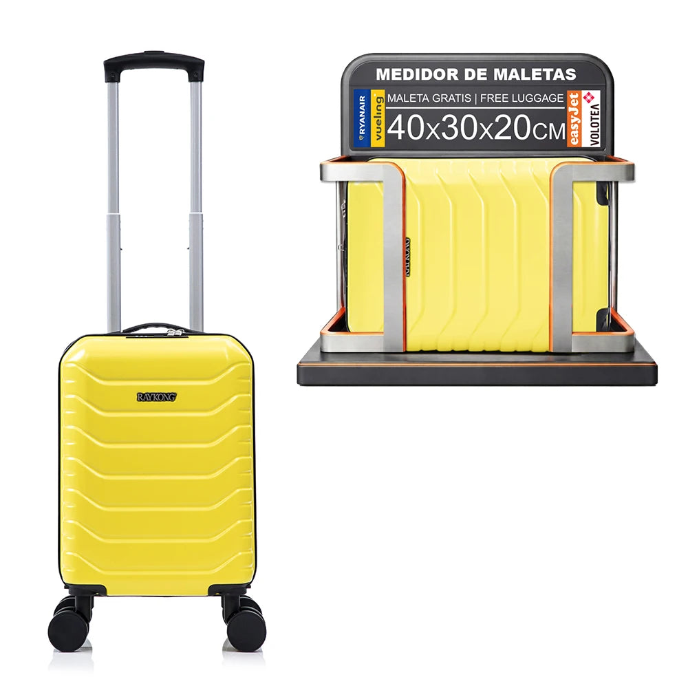 Maleta de cabina ABS 40x30x20 (24 l) | Equipaje de mano con ruedas desmontables para Ryanair | Vueling | EasyJet | Wizz Air | Volotea - negro/azul marino/oro rosa/morado/menta/amarillo/verde/rosa