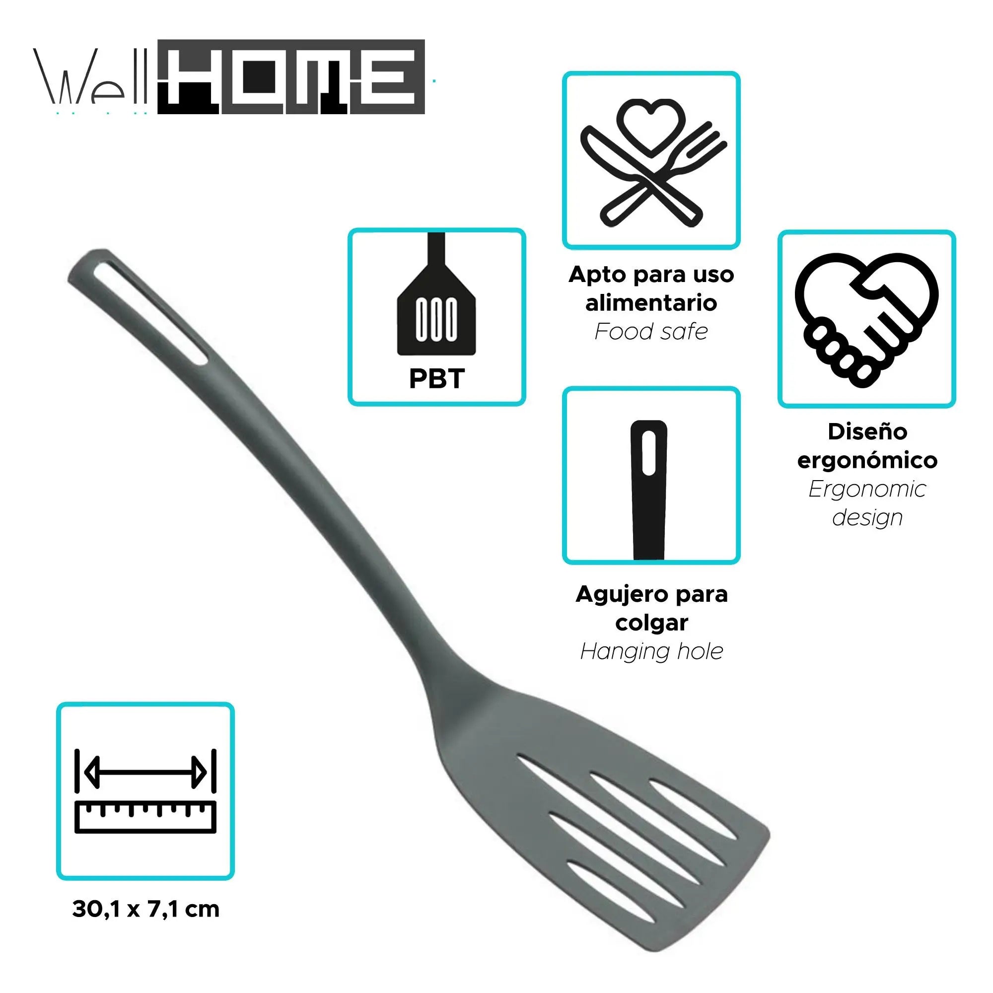 Juego de ollas y sartenes Well Home de 8 piezas en acero inoxidable con 6 utensilios de cocina de PBT, mangos ergonómicos, compatible con inducción, diseño antiadherente, ideal para todo tipo de cocinas.
