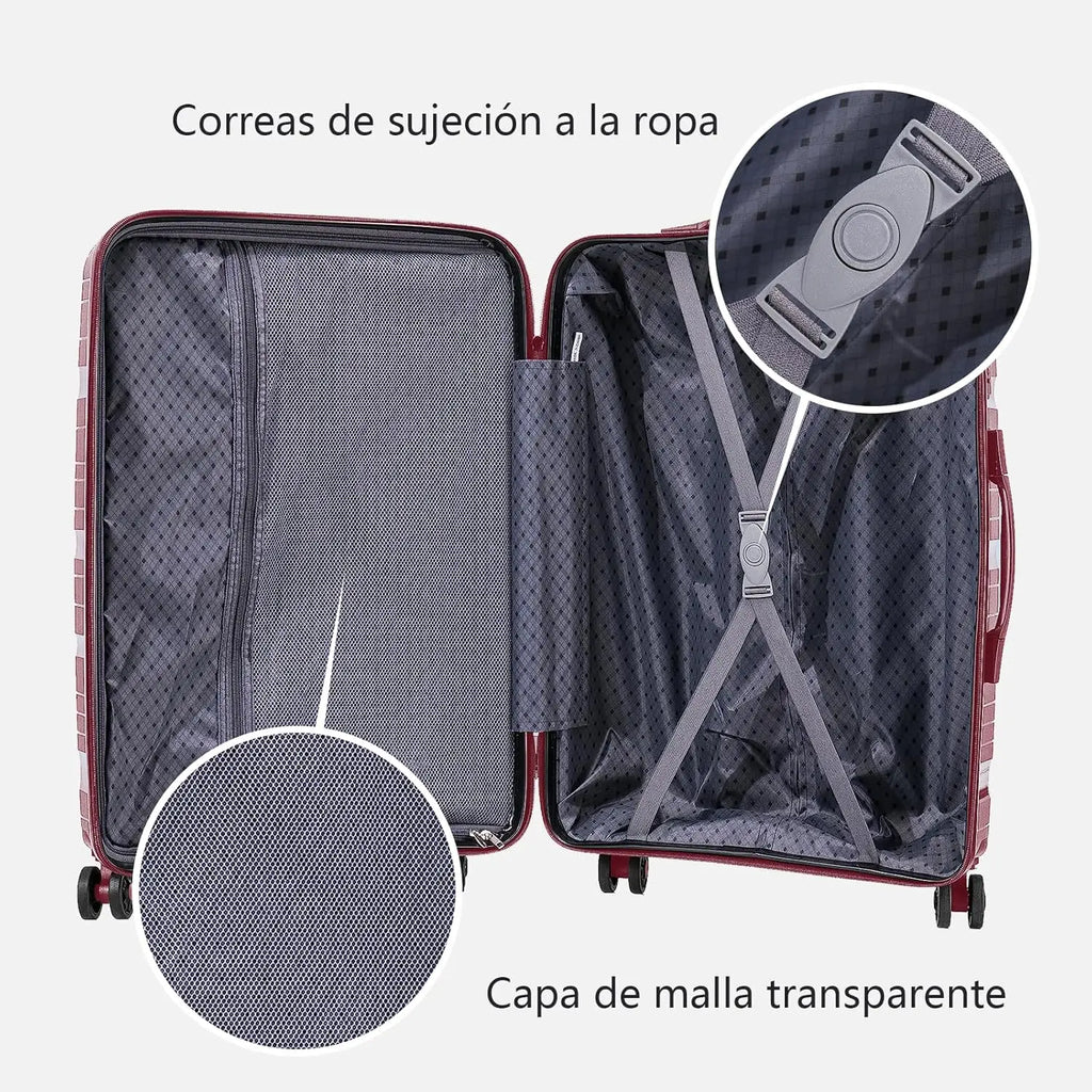 Artree | Maletas de viaje Garnet, equipaje de mano, maletas de cabina para avión, ligeras y rígidas, varios tamaños.
